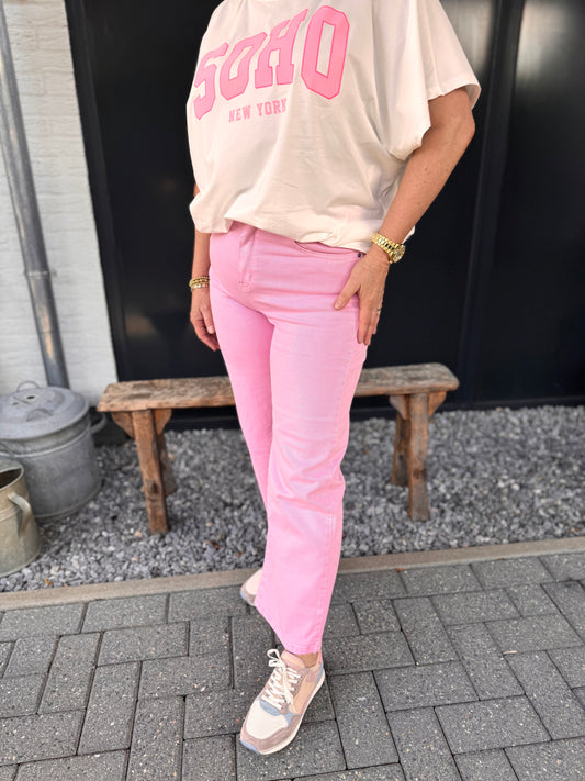 Jeans broek pink culotte