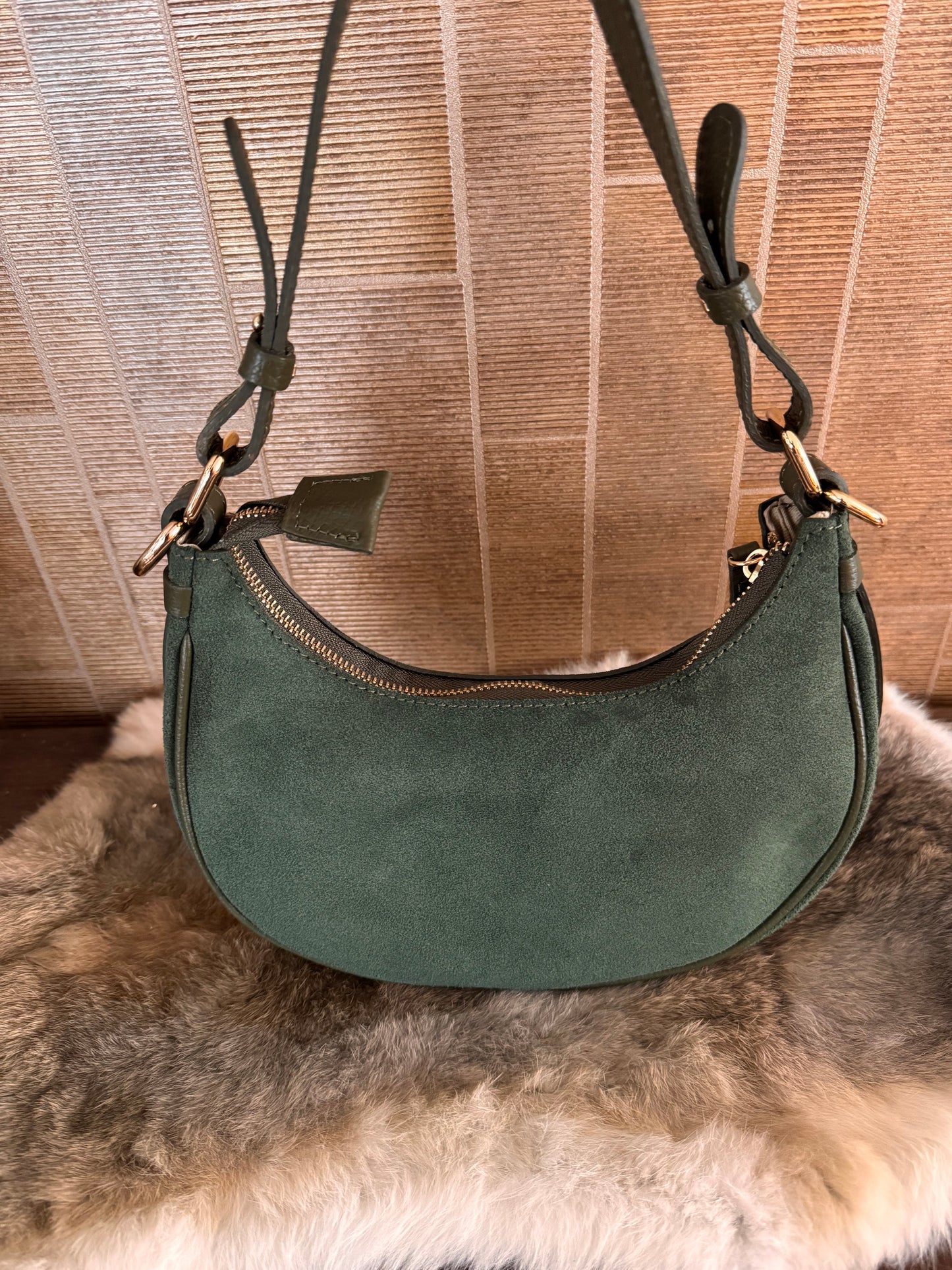 Tas khaki suede