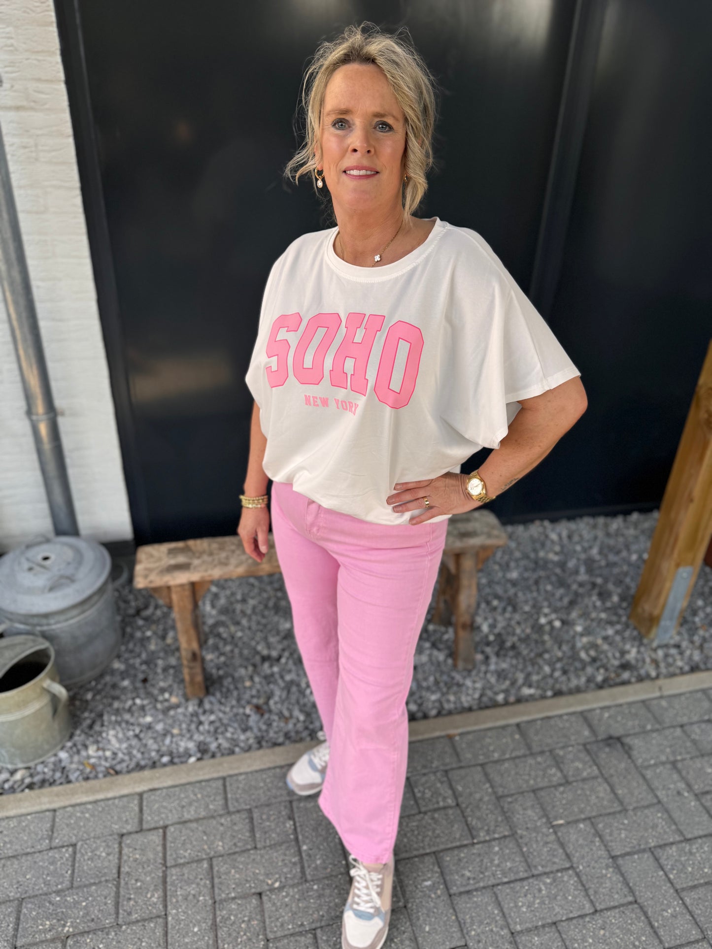 Jeans broek pink culotte