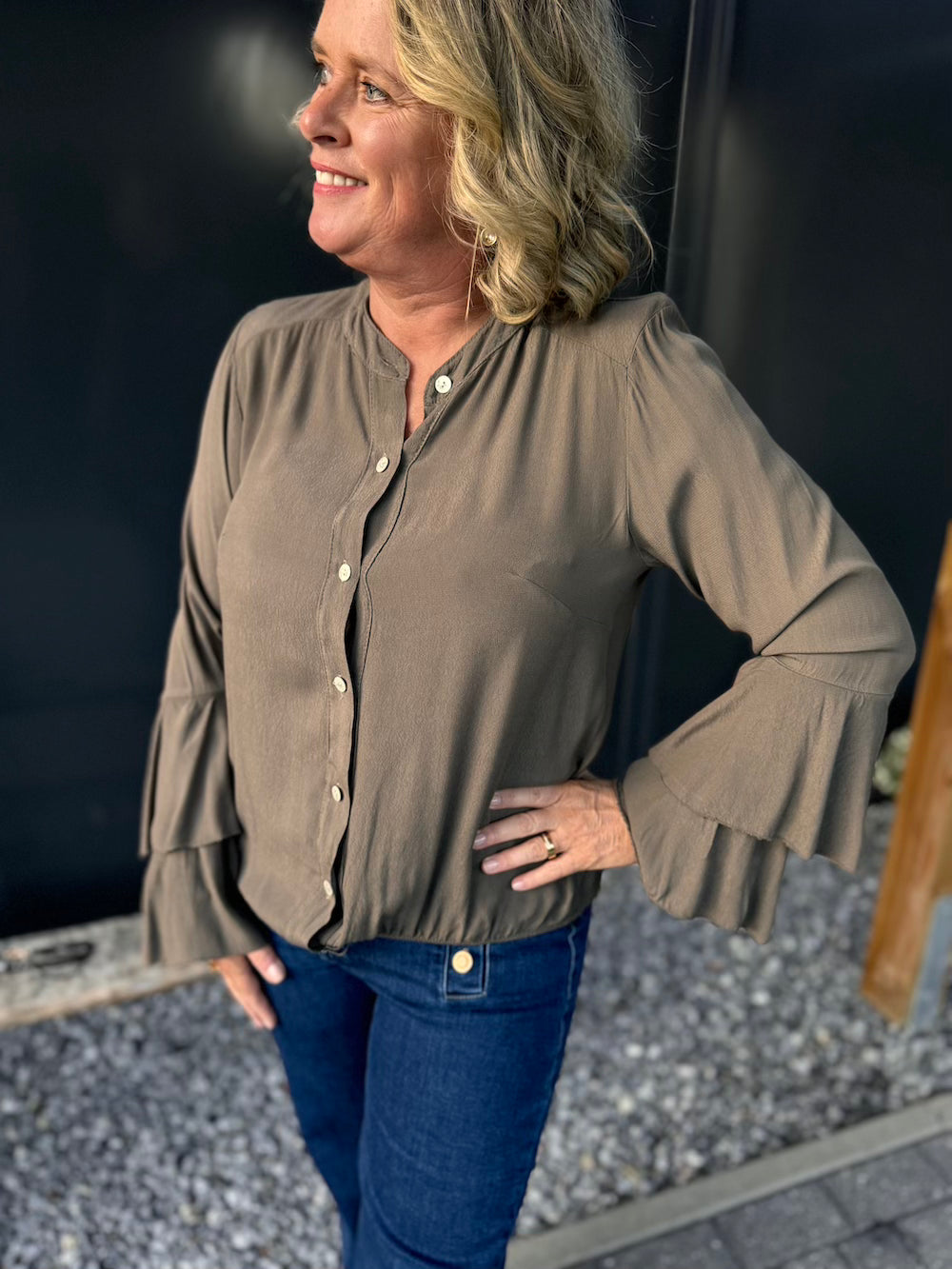 Blouse viscose taupe