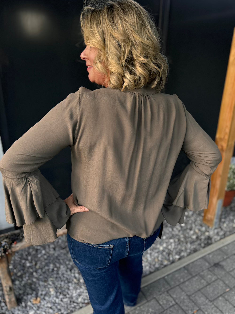 Blouse viscose taupe